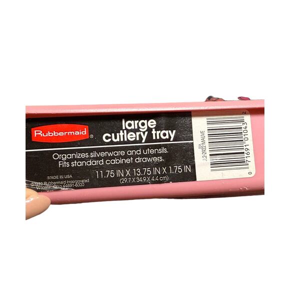 Rubbermaid Mauve Silverware Flatware Cutlery Tray Utensil Holder 1992 Large Pink - Picture 5 of 6